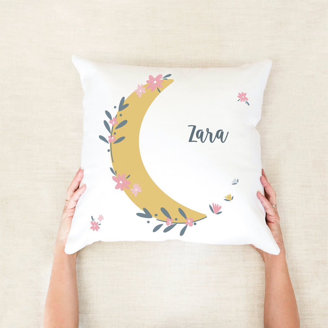 Floral Moon Personalised Cushion