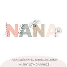 Load image into Gallery viewer, Pastel Floral Nana Sublimation Png - Happy Joy Graphics
