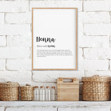 Load image into Gallery viewer, Nonna Definition Print - Gifts for Grandparents - Happy Joy Decor
