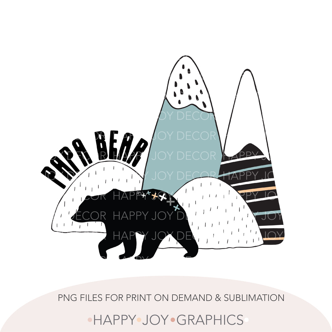 Papa Bear png Sublimation - Happy Joy Graphics
