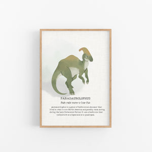 Parasaurolophus Definition Print - Happy Joy Decor