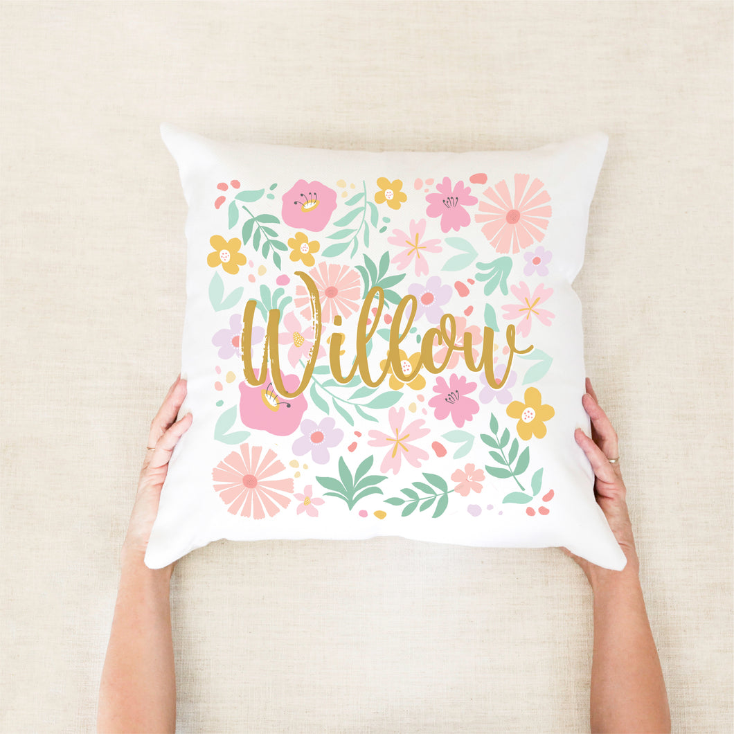Pastel Flower Market Personalised Cushion