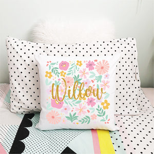 Pastel Flower Market Personalised Cushion