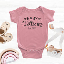 Load image into Gallery viewer, Personalised Baby Due Announcement Onesie - Happy Joy Decor
