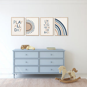 Play All Day Print Set - Playroom Poster - Happy Joy Decor