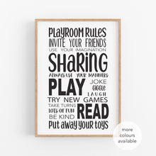 Load image into Gallery viewer, Playroom Rules Wall Print - Happy Joy Decor

