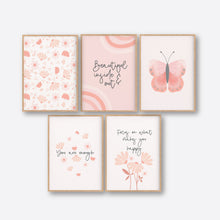 Load image into Gallery viewer, Peach Floral Positivity Printable Set of 6
