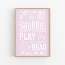 Load image into Gallery viewer, Playroom Rules Wall Print - Happy Joy Decor
