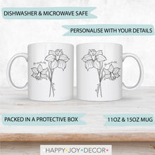 Load image into Gallery viewer, March Birth Flower Mug
