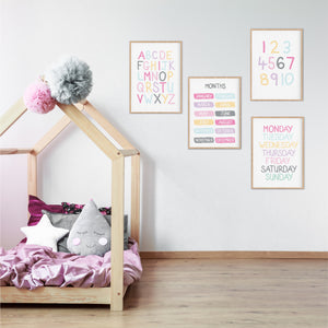 Pastel Playroom Instant Download Set of 4 - Happy Joy Decor