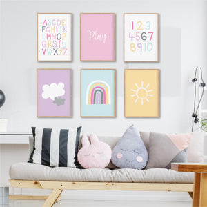Rainbow Playroom Kids Print Set - Happy Joy Decor