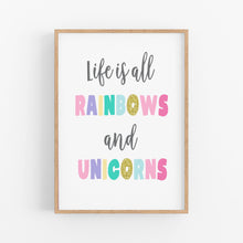 Load image into Gallery viewer, Rainbows &amp; Unicorn Instant Download - Girls Bedroom Nursery Printables - Happy Joy Decor
