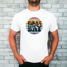 Load image into Gallery viewer, Retro Circle First Father&#39;s Day Personalised T-shirt - Happy Joy Decor
