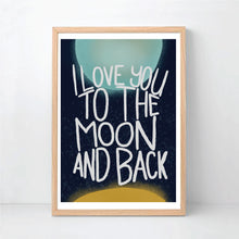 Load image into Gallery viewer, I Love You To The Moon &amp; Back Printable Art - Kids Bedroom Nursery Printables - Happy Joy Decor
