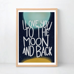 I Love You To The Moon & Back Printable Art - Kids Bedroom Nursery Printables - Happy Joy Decor