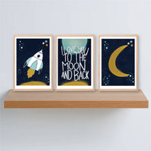 Load image into Gallery viewer, I Love You To The Moon &amp; Back Printable Art - Kids Bedroom Nursery Printables - Happy Joy Decor
