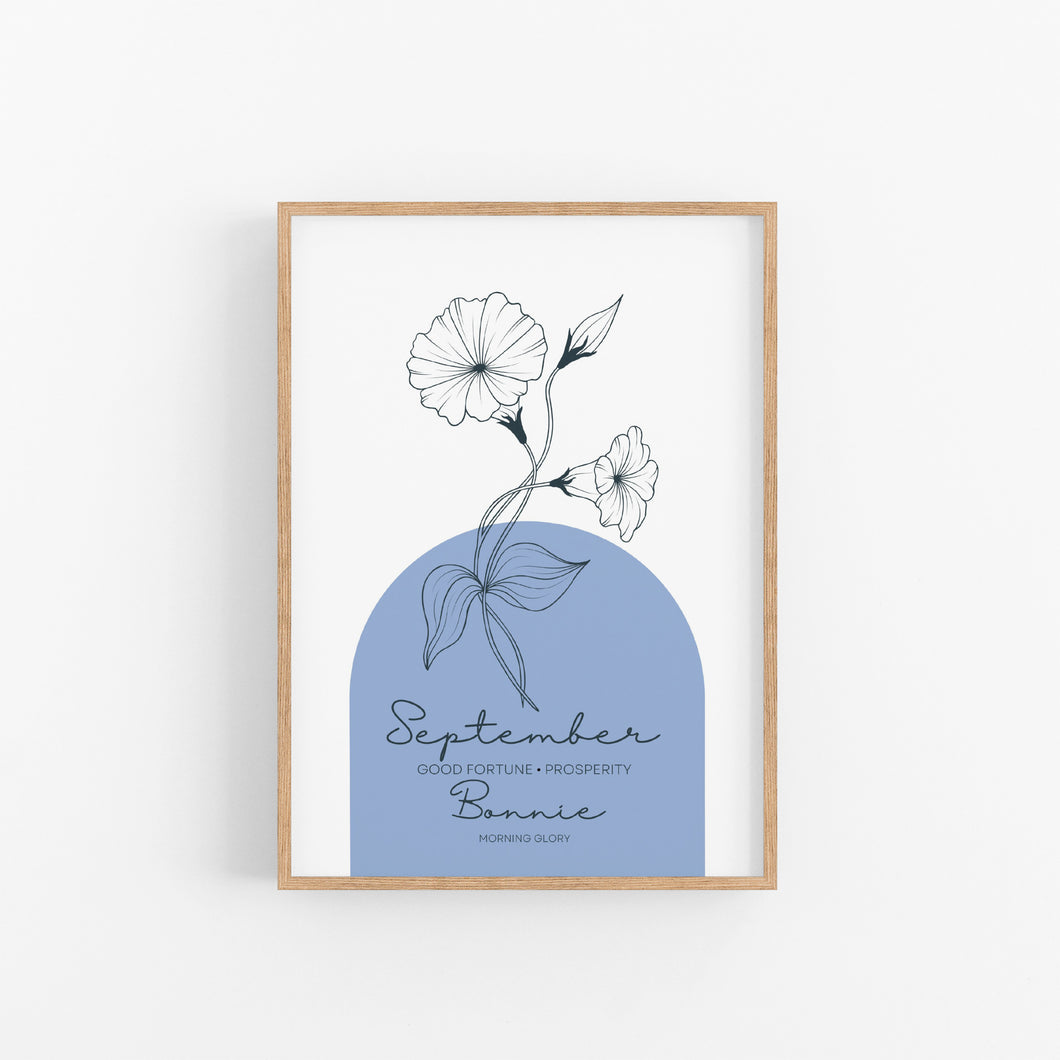 September Birth Flower Print