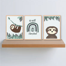 Load image into Gallery viewer, Sloth Printable Art Set - Kids Instant Download - Happy Joy Decor
