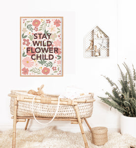 Boho Stay Wild Flower Child Instant Download - Girls Bedroom Printables - Happy Joy Decor