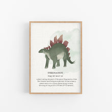 Load image into Gallery viewer, Stegosaurus Definition Print - Happy Joy Decor
