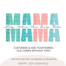 Load image into Gallery viewer, Summer Leopard Mama Customizable png Template - Happy Joy Graphics

