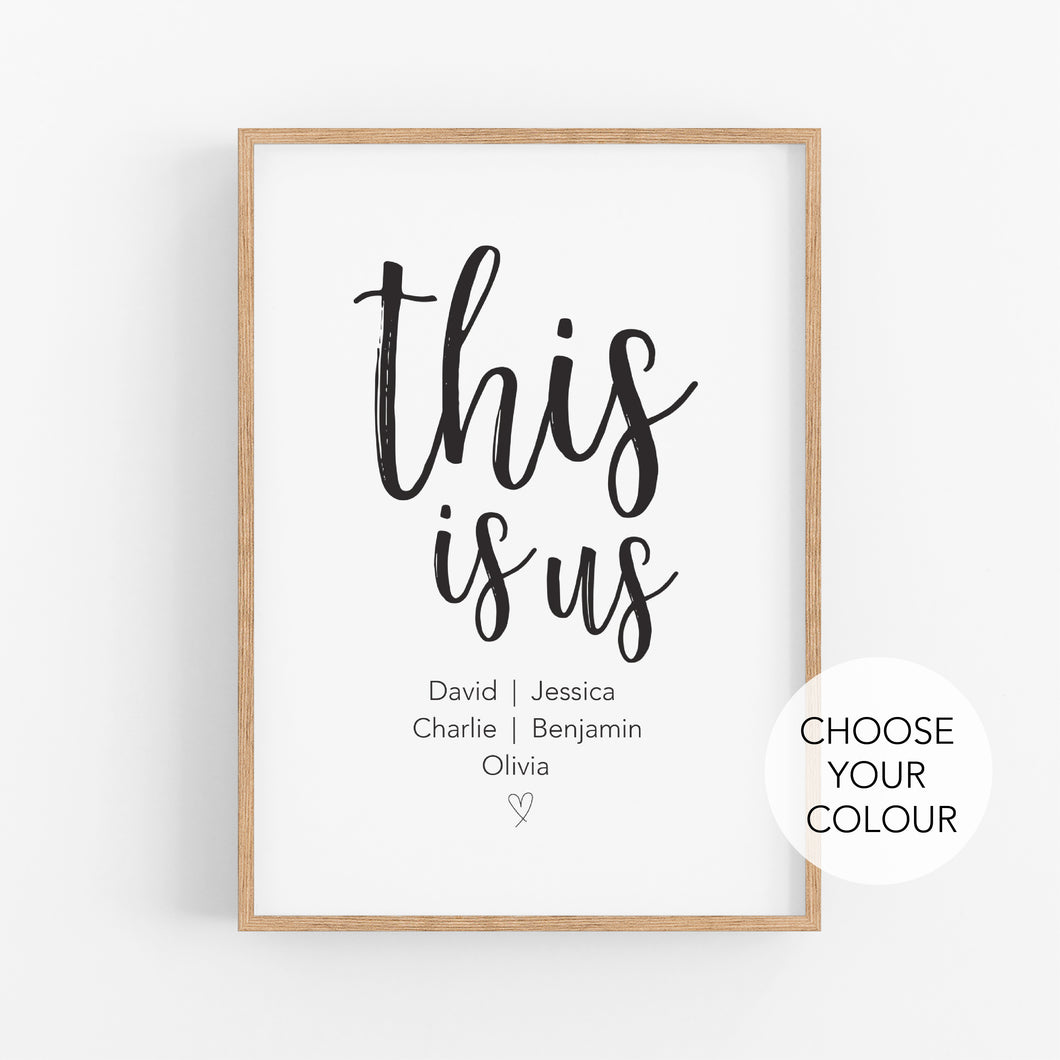 This Is Us Family Personalised Art Print 