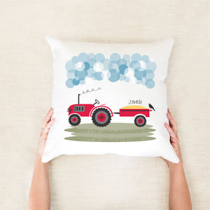 Red Tractor Personalised Cushion