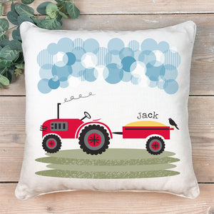 Red Tractor Personalised Cushion
