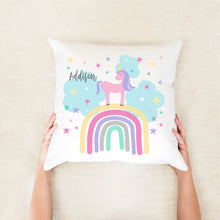 Load image into Gallery viewer, Rainbow Unicorn Personalised Cushion
