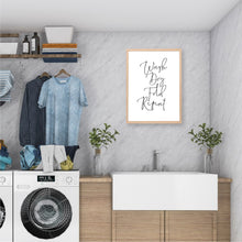 Load image into Gallery viewer, wash dry fold repeat - laundry prints - happy joy decor
