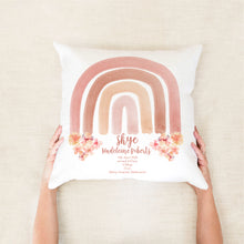 Load image into Gallery viewer, Rainbow Floral Birth Stat Cushion
