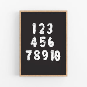 Black & White Alphabet Number Set - Playroom Prints - Happy Joy Decor