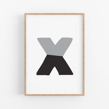 Load image into Gallery viewer, XO Black White Print - Monochrome Kid prints - Happy Joy Decor
