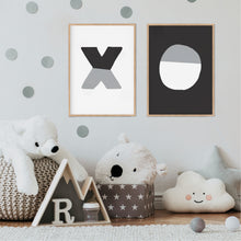 Load image into Gallery viewer, XO Black White Print - Monochrome Kid prints - Happy Joy Decor
