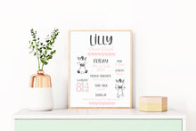 Load image into Gallery viewer, Baby Zebra Birth Announcement Print
