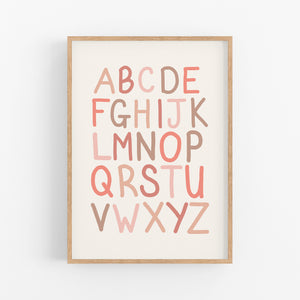 Terracotta Kids Alphabet Print - Happy Joy Decor