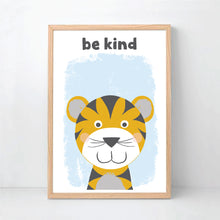 Load image into Gallery viewer, Jungle Animal Be Happy Silly Kind Kids Bedroom Nursery Print Set - Happy Joy Decor
