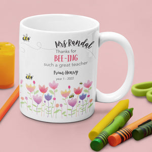 Bee-ing Teacher Personalised Mug