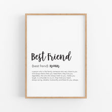 Load image into Gallery viewer, Best Friend Definition Print - Home Decor - Happy Joy Decor
