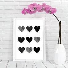 Load image into Gallery viewer, Black Heart Print - Monochrome Prints - Happy joy Decor
