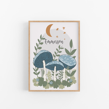 Load image into Gallery viewer, Blue Mushroom Personalised Print - Happy Joy Decor
