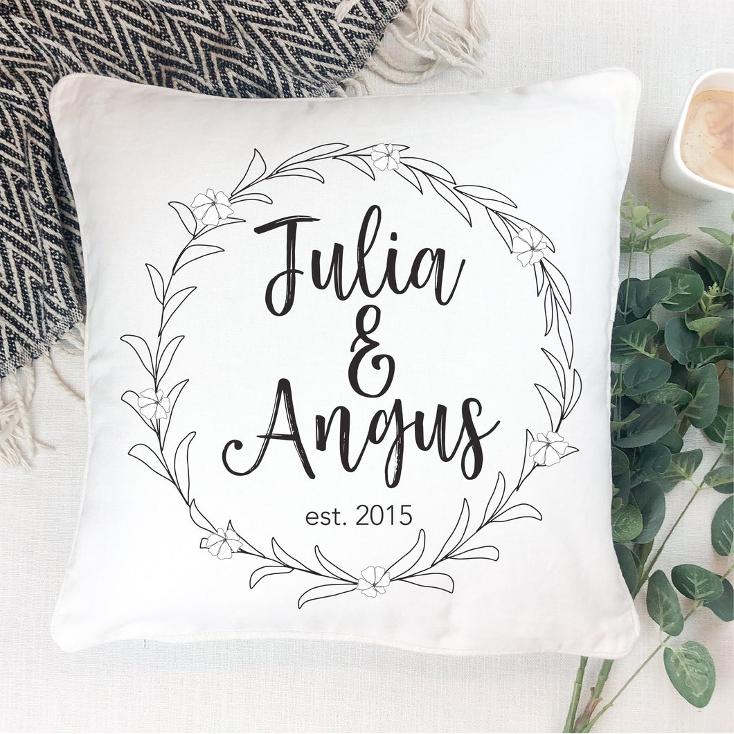 Couples Personalised Cushion - Wedding gifts - Happy Joy Decor
