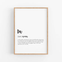 Load image into Gallery viewer, Da Definition Print - Gifts For Dad - Father day Gift - Happy Joy Decor
