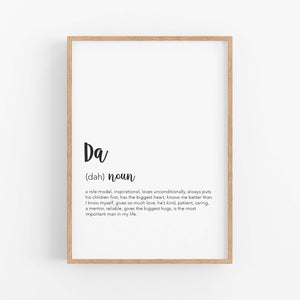 Da Definition Print - Gifts For Dad - Father day Gift - Happy Joy Decor