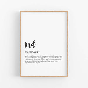 Dad Definition Print - Gifts For Dad - Father day Gift - Happy Joy Decor