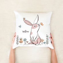 Load image into Gallery viewer, Pink Bunny Personalised Cushion
