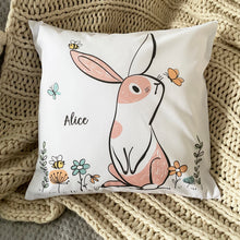 Load image into Gallery viewer, Pink Bunny Personalised Cushion
