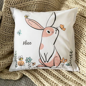 Pink Bunny Personalised Cushion