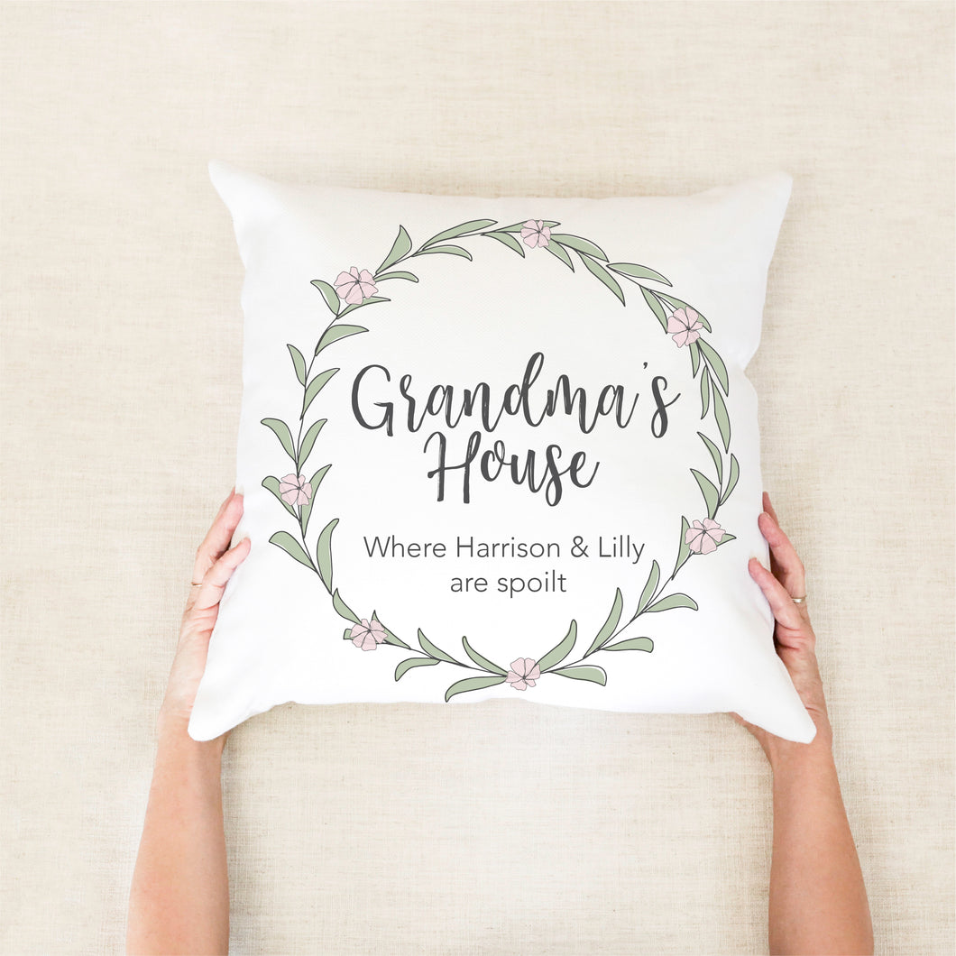 Grandma's House Personalised Cushion - Mothers Day gifts - Happy Joy Decor