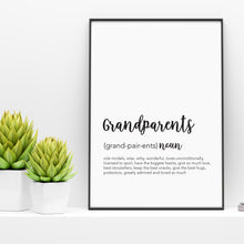 Load image into Gallery viewer, Grandparents Definition Print - Grandparent gifts from grandkids - Happy Joy Decor
